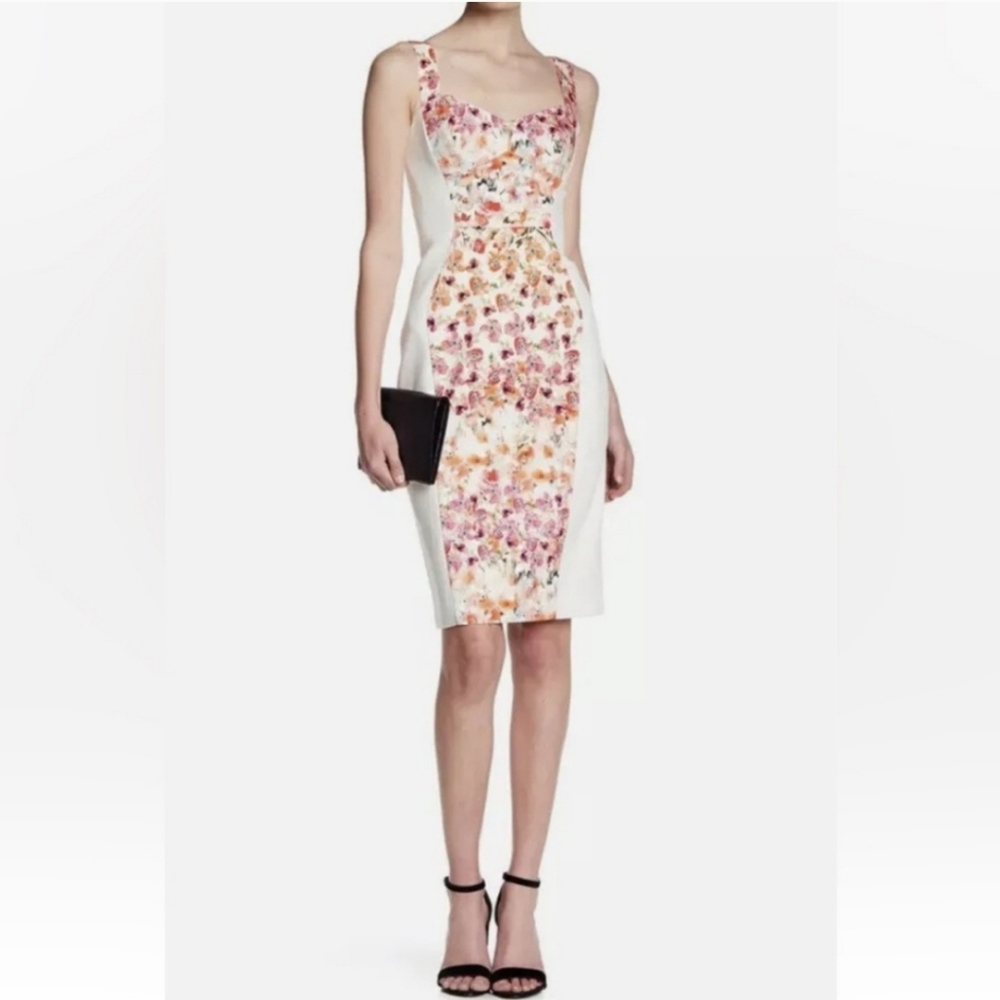 NWT Black Halo Sadie Floral Panel Sheath Dress size 4